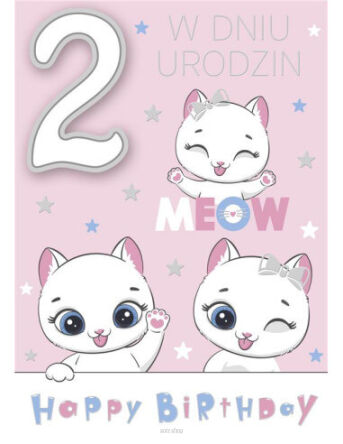 KARTKA URODZINY CYFRY NA GĄBKACH 2 DZIE (10) 7929