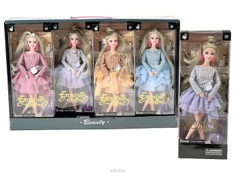 LALKA ELEGANTKA W FALBANIASTEJ SUKIENCE 32X12 3188