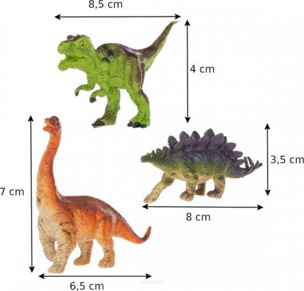 ZWIERZĘTA DINOZAURY W WORKU 12 SZT 8651 