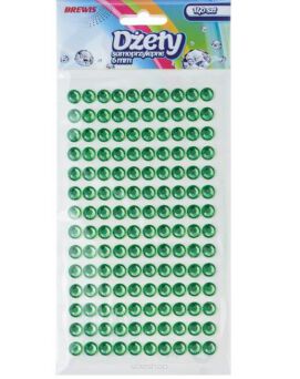 DŻETY SAMOPRZYLEPNE 6 MM ZIELONE 140 SZT 4509