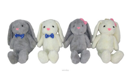 PLUSZ ZAJĄC Z KOKARDĄ / MUSZKĄ 20 CM 8499