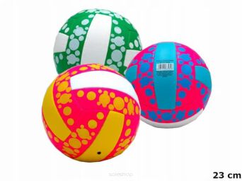 PIŁKA DO SIATKÓWKI NEON KROPKI 3 KOL 22 CM 5348