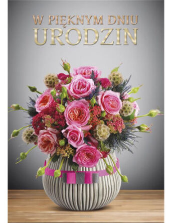 KARTKA URODZINY BROKAT BUKIET (25) 7579
