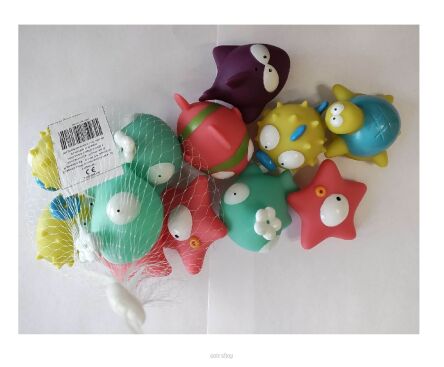 ZWIERZĄTKA GUMOWE DO KĄPIELI SIATKA 6 SZT 0100