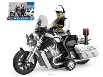 MOTOR Z KIEROWCĄ POLICJA ŚW DŹW 23x10x18 CM 9473