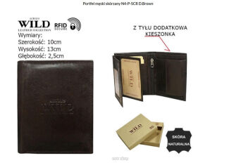PORTFEL MĘSKI SKÓRA N4-P-SCR D.BROWN 7834 NN