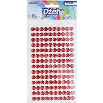 DŻETY SAMOPRZYLEPNE 6 MM CZERWONE 140 SZT 4493