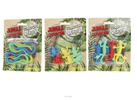 ZWIERZĘTA GADY MIX 6 SZT ROZCIĄGLIWE 12X16 CM 3994