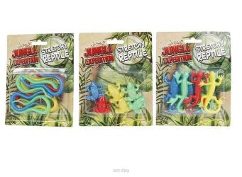 ZWIERZĘTA GADY MIX 6 SZT ROZCIĄGLIWE 12X16 CM 3994