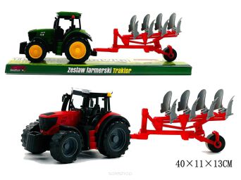 TRAKTOR Z MASZYNĄ ROLNICZĄ 40X13 CM 1501