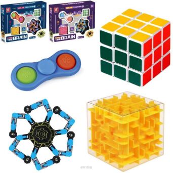 ZESTAW UKŁADANKI LOGICZNE KOSTKA 4 SZT 24X19 5805