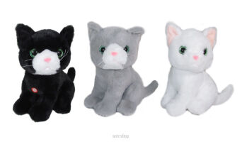 PLUSZ KOT SIEDZĄCY JEDNOKOLOROWY Z DŹW. 25 CM 0750