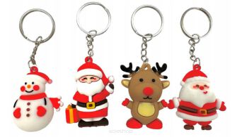 BRELOK ŚWIĄTECZ MIKOŁAJ RENIFER MIX 5 CM (12) 5304