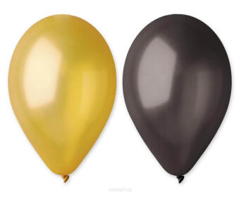 BALONY METAL ZŁOTE CZARNE 10" 5430