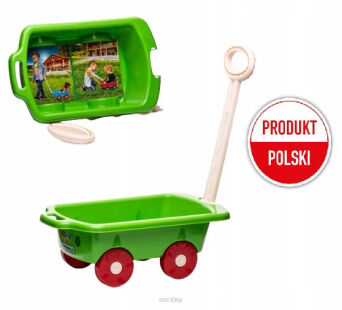 WÓZEK NA KÓŁKACH Z RĄCZKĄ 82 CM 3649