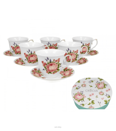 KOMPLET 6 FILIŻANEK ZE SPODKAMI FAIRY 4690 NN