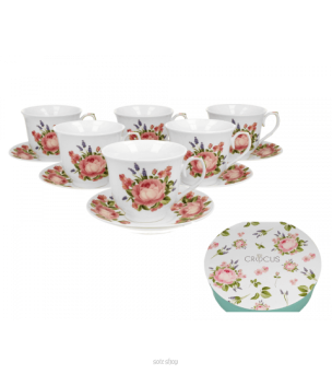 KOMPLET 6 FILIŻANEK ZE SPODKAMI FAIRY 4690 NN