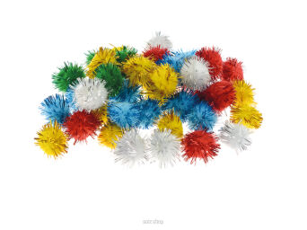 POMPONY METALICZNE MIX KOL. 2 CM 40 SZT 6268