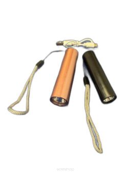 LATARKA 3 TRYBY ŚWIEC. USB CZARN / RÓŻ 8 CM 4795