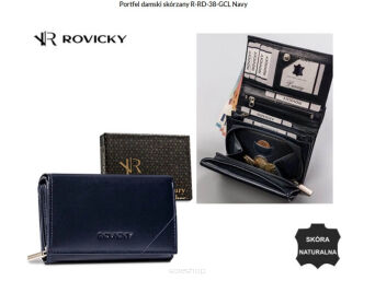 PORTFEL DAMSKI SKÓRA R-RD-38-GCL NAVY 9121 NN