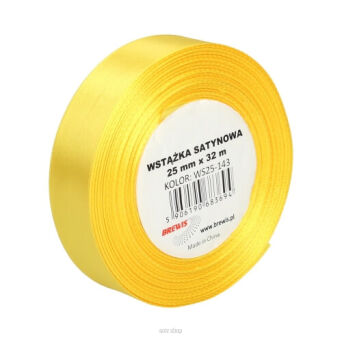 WSTĄŻKA SATYNOWA 25MM/32M ŻÓŁTA 3694