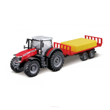 BBURAGO TRAKTOR 10 CM TRAILER MASSEY FERGUSSO NN