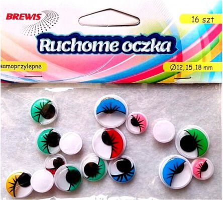RUCHOME OCZKA KOLOROWE RZĘSY 12-18 MM 16 SZT 1928