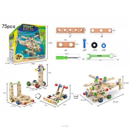 ZESTAW DO SKRĘCANIA + NARZĘDZIA 75 EL. 6576 NN