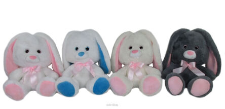 PLUSZ ZAJĄC Z KOKARDĄ PASTEL 25 CM 7781