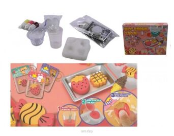 ZESTAW ZRÓB WŁASNE SQUISHY OWOCE 22X16 CM 7430