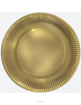 TALERZYKI PAPIEROWE ZŁOTE 22 CM (8) 9552