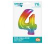 BALON FOLIOWY SMART CYFRA 4 TĘCZOWA 76 CM [5] 5366 - 2
