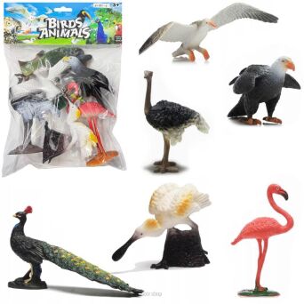 ZWIERZĘTA PTAKI 6 SZT 20X18 CM 5645