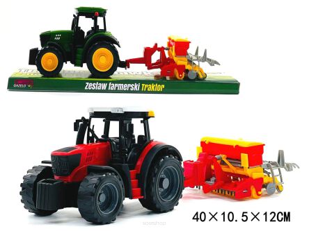 TRAKTOR Z MASZYNĄ ROLNICZĄ 40X12 CM 1518