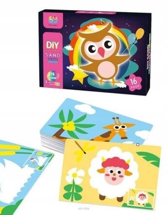 PIASKOWA MALOWANKA ŚWIECĄCY PIASEK 27X18 CM 0832