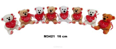 PLUSZ MIŚ Z SERCEM LOVE KISS 16 CM 8186