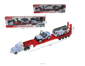 AUTO LAWETA + 2 POJAZDY POGOTOWIE 31X9 CM 4683