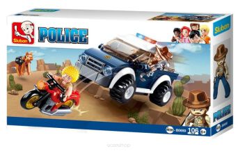 KLOCKI SLUBAN POLICJA JEEP + MOTOR 106 EL. 7050