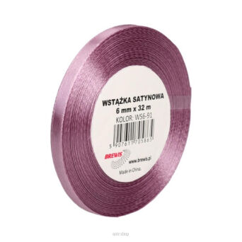 WSTĄŻKA SATYNOWA 6MM/32M C. PUDROWY RÓŻ 5865