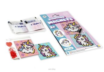 MOZAIKA DIAMENTOWA DWA JEDNOROŻCE 9x9 CM 9561