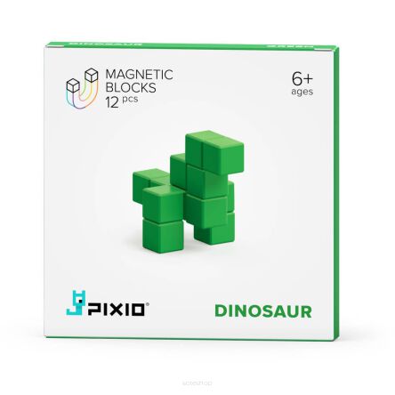 KLOCKI MAGNETYCZNE PIXIO ONE GREEN DINOSAUR 12 COL