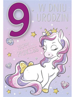 KARTKA URODZINY CYFRY NA GĄBKACH 9 DZIE (10) 9221