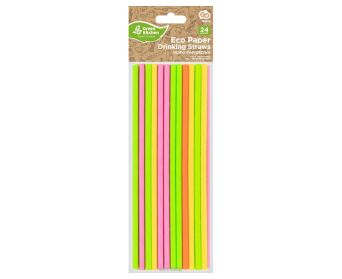 SŁOMKI PAPIEROWE FLUOR MIX 24 SZT 1442