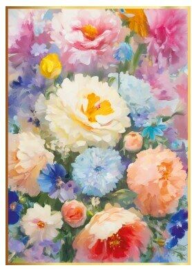 KARTKA PUSTA KWIATY MALOWANE 5736 NN