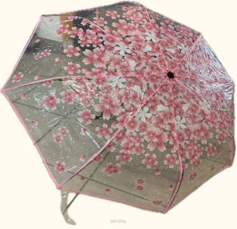 PARASOL SKŁADANY PRZEZROCZ RÓŻ KWIATY AUTOM 4783