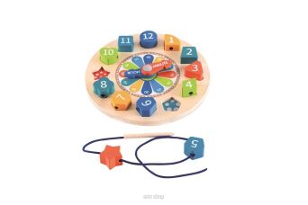 DREWNIANY ZEGAR SORTER 22X22 CM 6375