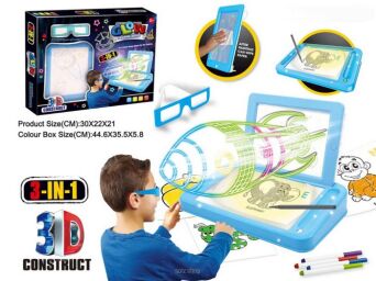 TABLICA + OKULARY 3D 3W1 30X22 CM 0284