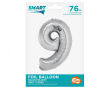 BALON FOLIOWY SMART CYFRA 9 SREBRNA 76 CM [5] 5199 - 2