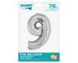 BALON FOLIOWY SMART CYFRA 9 SREBRNA 76 CM [5] 5199 - 2