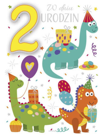 KARTKA URODZINY CYFRY NA GĄBKACH 2 CHŁ (10) 7059